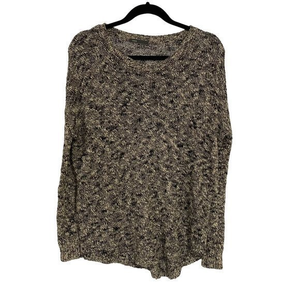 Vince Thick & Thin Tweed Linen Blend Marled Oversized Sweater‎ Size XS